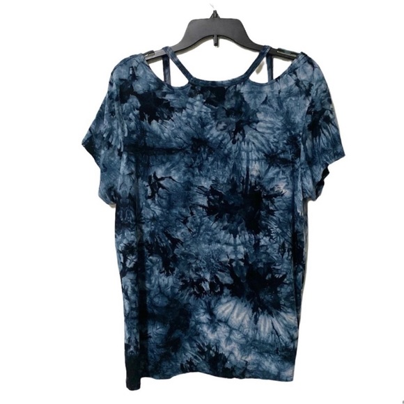 Plus Size 3X Tie Dye Knotted Tee Navy Blue EUC - Picture 8 of 10